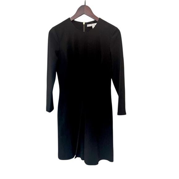 & Other Stories Box Pleat Black Sheath Dress Exposed Zipper Size 6 Long Sleeve - Picture 1 of 6